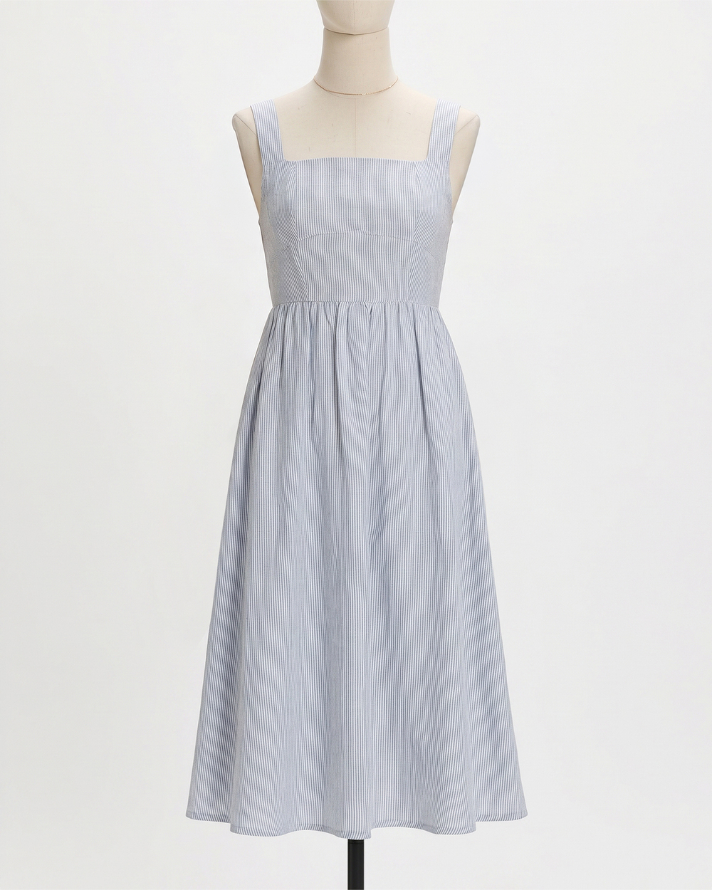 100% European Linen Fit & Flare Midi Dress